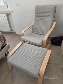 Poltrona + poggiapiedi Poang Ikea
