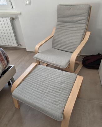 Poltrona + poggiapiedi Poang Ikea