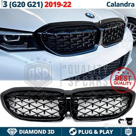 GRIGLIA per BMW Serie 3 G20 G21 Diamond Nera