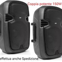 Coppia casse Bluetooth amplificate 150W