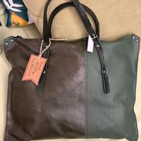 Borsa a mano in pelle verde