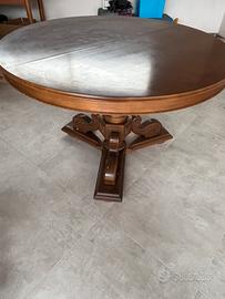 Tavolo rotondo allungabile con 6 sedie imbottite