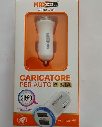 caricabatterie per auto da 3.1A con 2 porte USB 
