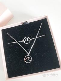 Set catenina e braccialetto onda mare