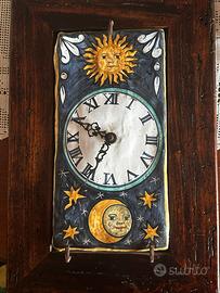 Orologio Sole Luna vintage Ceramica Castelli