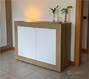 Madia 113x42x86 Rovere/Bianco neve