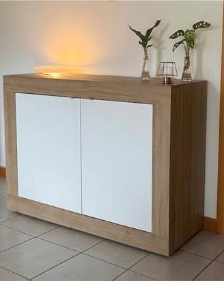 Madia 113x42x86 Rovere/Bianco neve