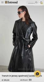 Trench lungo nero in ecopelle Intrend