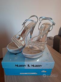 Scarpa argento con tacco