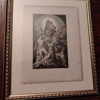 Quadro vintage con stampa a carattere religioso