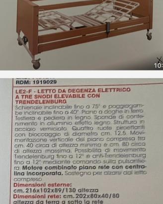 Letto ortopedico elettrico