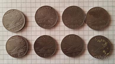 8 Monete Regno Vittorio Emanuele III da 50 cent