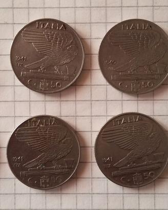 8 Monete Regno Vittorio Emanuele III da 50 cent