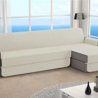 copridivano grigio con tasche laterali