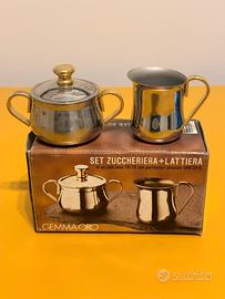 Set vintage Gemma Oro zuccheriera + lattiera inox