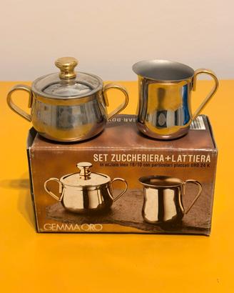 Set vintage Gemma Oro zuccheriera + lattiera inox