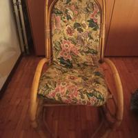 Sedia a dondolo in vimini