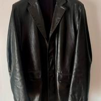 Cappotto uomo lungo BENETTON in vera pelle.