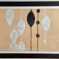 Quadro astratto moderno beige e bianco