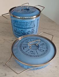 Set 2 pentole smaltate Siltal serie Egizia vintage