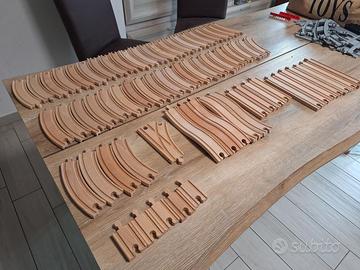 Set Binari Trenino di Legno, 69 Pezzi (12 metri)