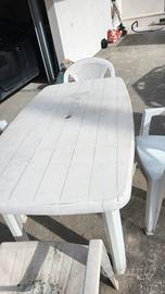 tavolo plastica sedie base ombrellone graniglia