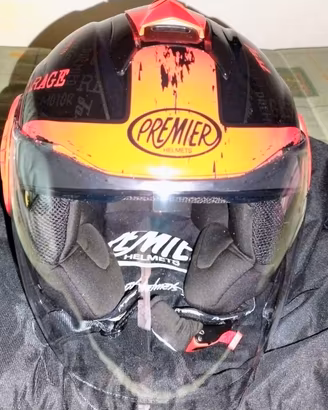 Casco Moto Jet Premier COOL RD 92 Nero Rosso S