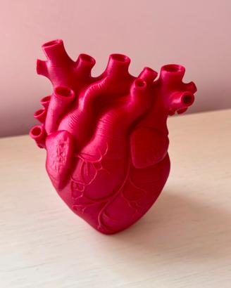 Vaso Cuore Anatomico in Stampa 3D – Rosso Rubino /