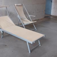 lettino con sdraio tipo mare in alluminio 