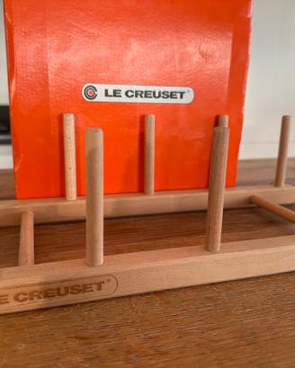 Porta coperchi in legno Le Creuset