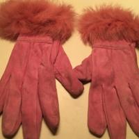 Guanti scamosciati rosa