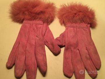 Guanti scamosciati rosa