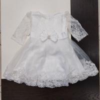 Abito da cerimonia neonata bianco con pizzo