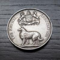 ARGENTO 925 _ bella medaglia con cane 1913 _LEGGI