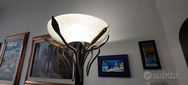 Piantana in ferro battuto co base in pietra serena