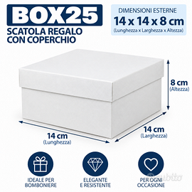 Set 20 scatole cartoncino per bomboniere confettat