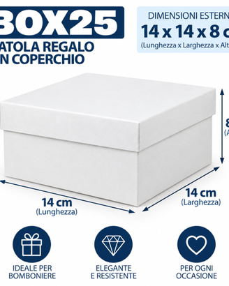 Set 20 scatole cartoncino per bomboniere confettat