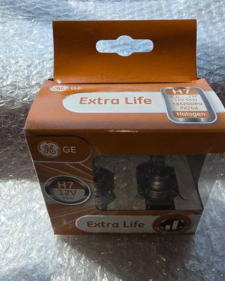 5x Confezioni (10 Lampadine) GE H7 Extra Life 12V