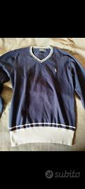 Pullover blu scollo a V, Ralph Lauren 