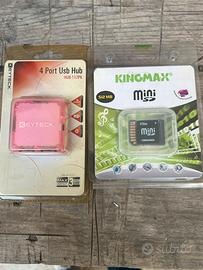 Kit mini SD e hub 4 porte usb vintage da c