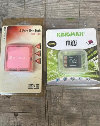 Kit mini SD e hub 4 porte usb vintage da c