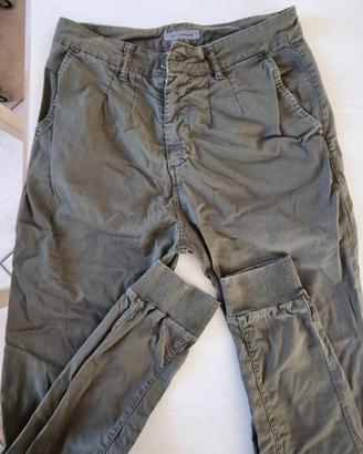 Pantaloni cotone con cannolet in fondo