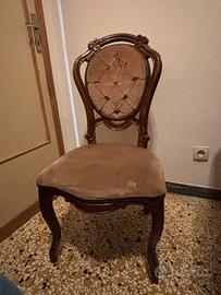 8 sedie in legno massello