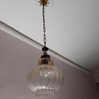 Lampadario ovale in vetro