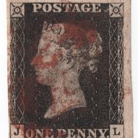Francobollo Penny Black 1840 UK SG2 JL Plate 5