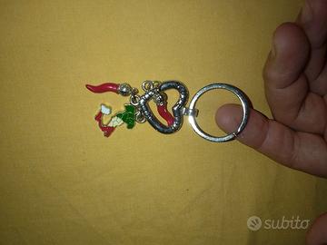 portachiavi 2 corni 1 stivale tricolore i love you