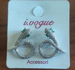 Orecchini a forma di serpenti con zirconi