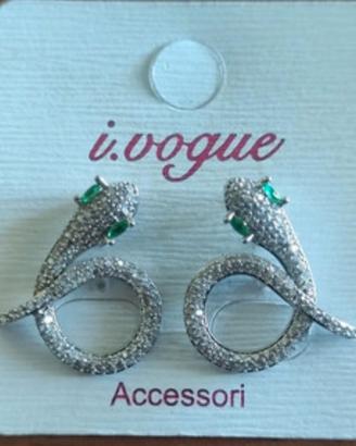 Orecchini a forma di serpenti con zirconi