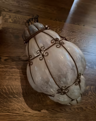 MURANO VENETIAN LANTERNA WHITE GLASS OPALINE 1930