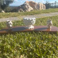 Tagliere in ulivo massiccio con porta olive